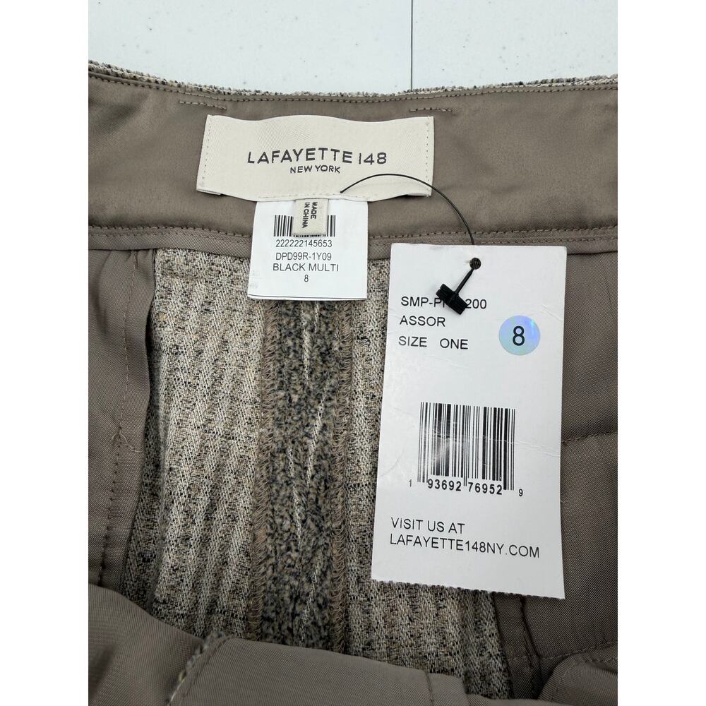 NWT Lafayette 148 New York Black/Gray Corduroy Wide Leg Pants Size 8 - Picture 5 of 14